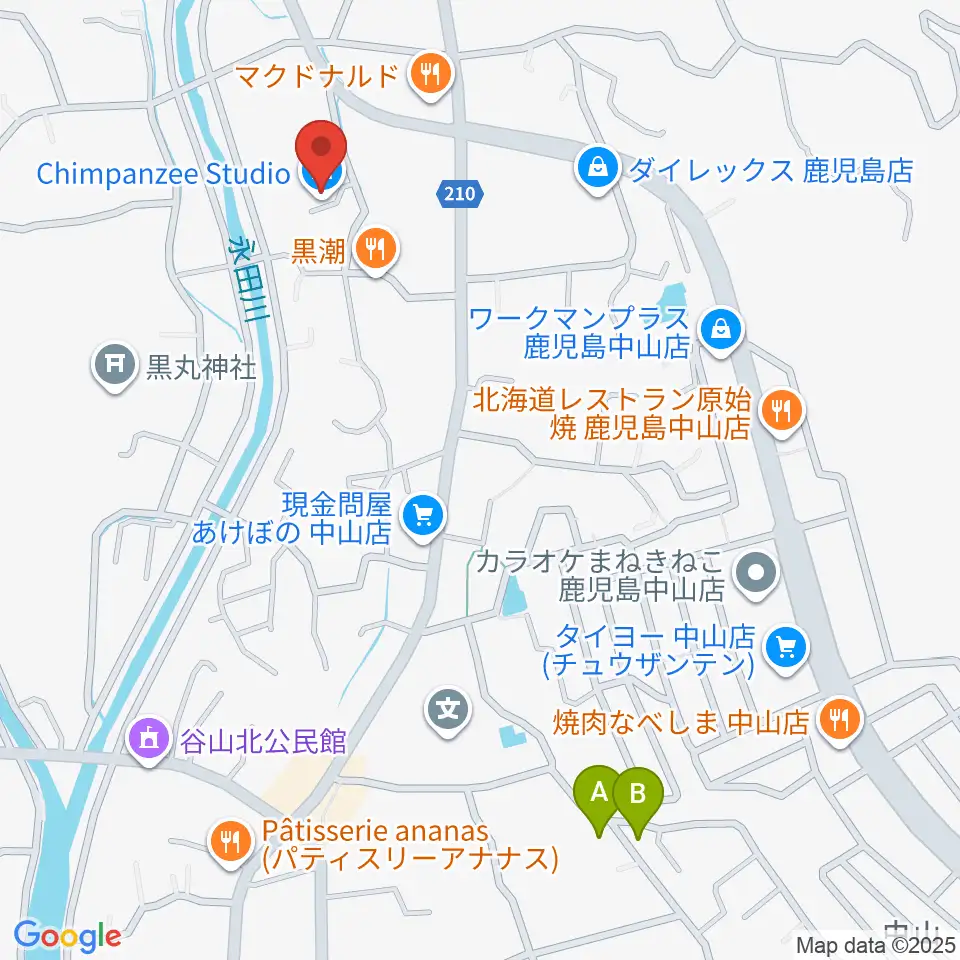 チンパンジースタジオ周辺のホテル一覧地図