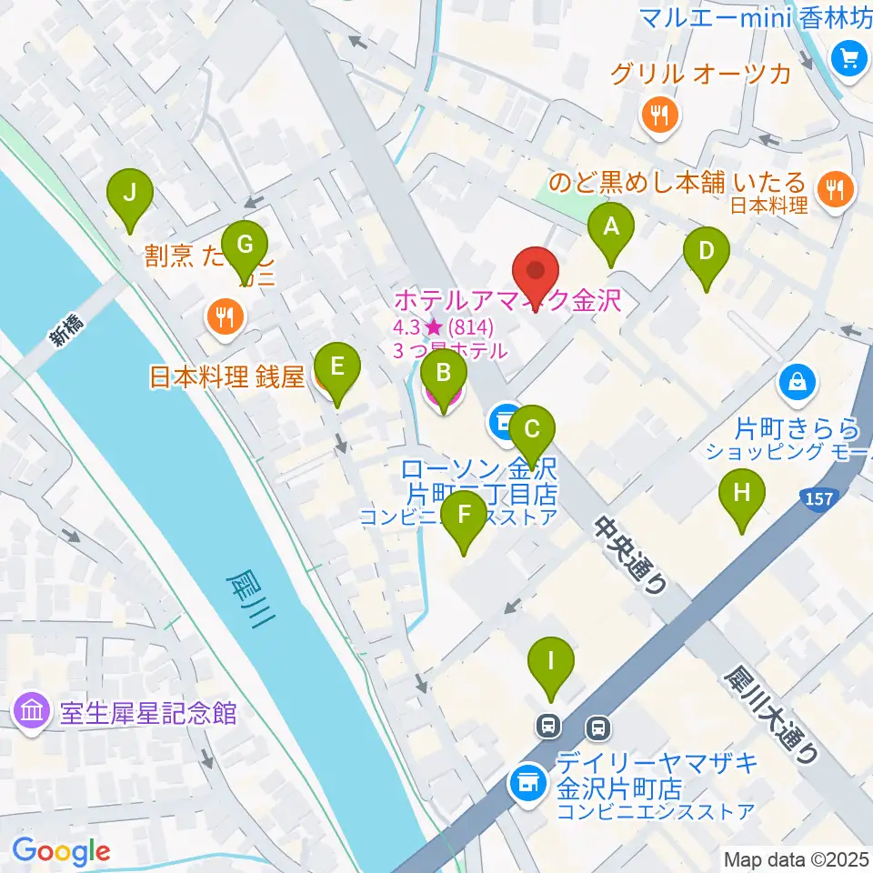 金沢GOLD CREEK周辺のホテル一覧地図