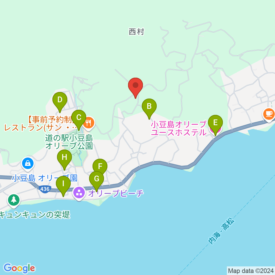 小豆島ペンション バァンキャトル・ウ周辺のホテル一覧地図