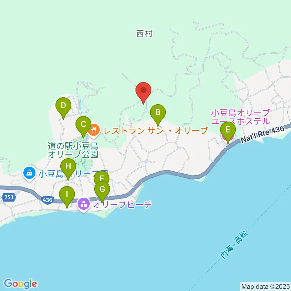 小豆島ペンション バァンキャトル・ウ周辺のホテル一覧地図