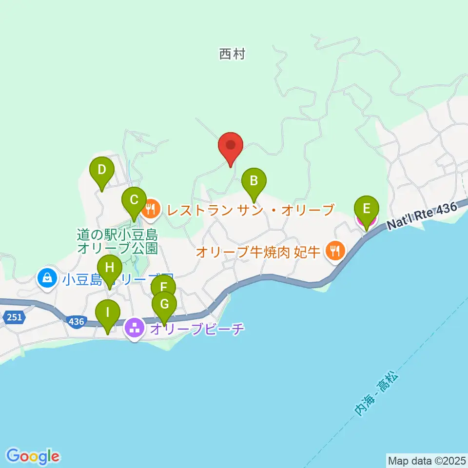 小豆島ペンション バァンキャトル・ウ周辺のホテル一覧地図