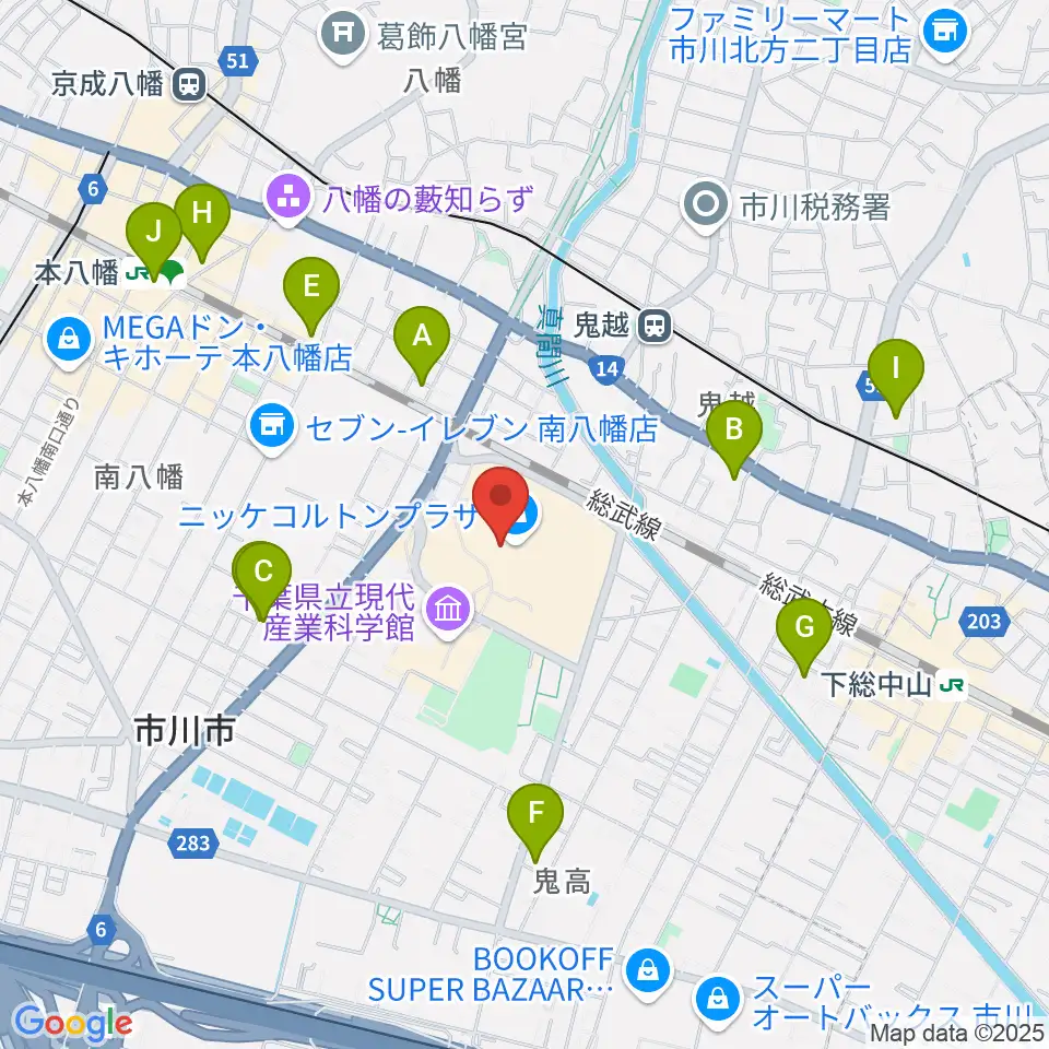 島村楽器 市川コルトンプラザ店周辺のホテル一覧地図