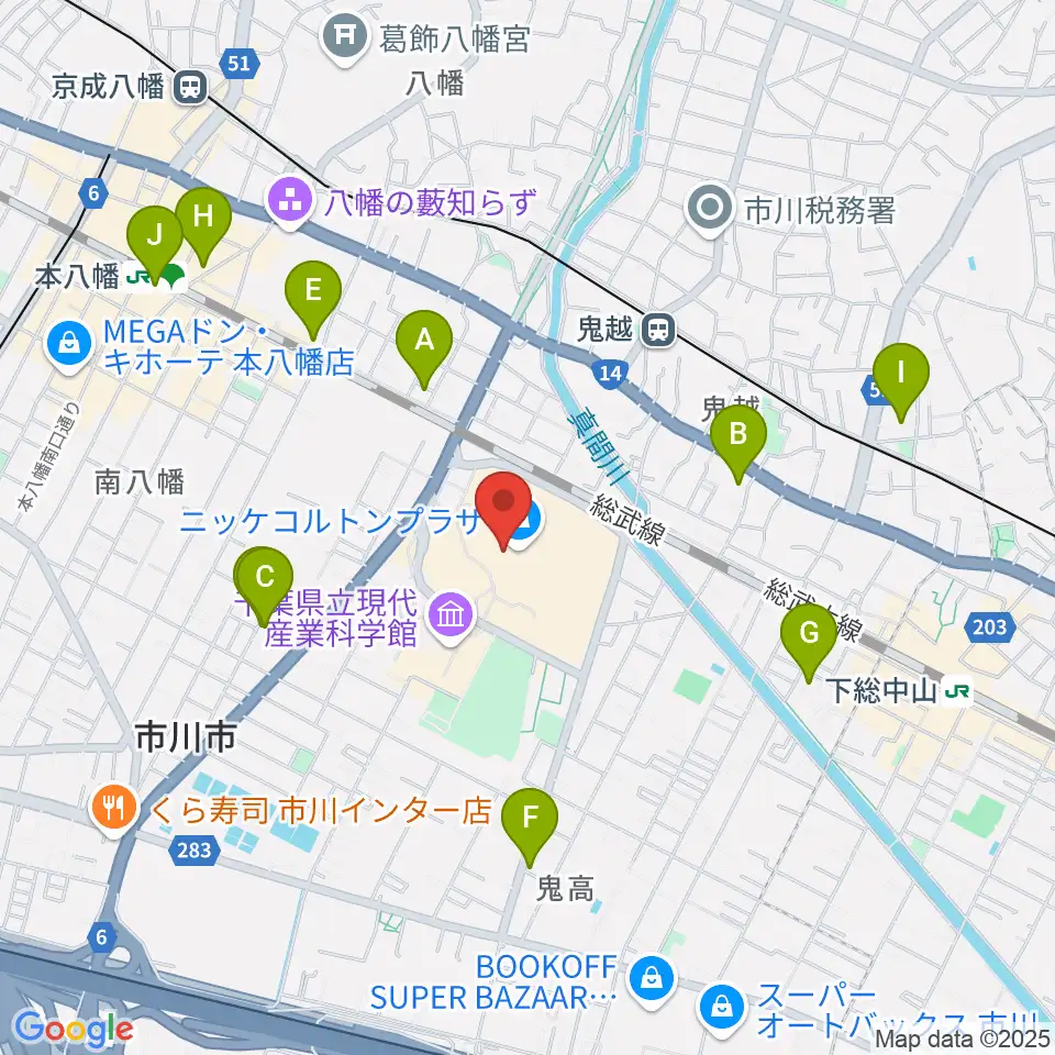 島村楽器 市川コルトンプラザ店周辺のホテル一覧地図