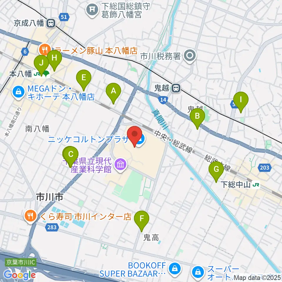 島村楽器 市川コルトンプラザ店周辺のホテル一覧地図