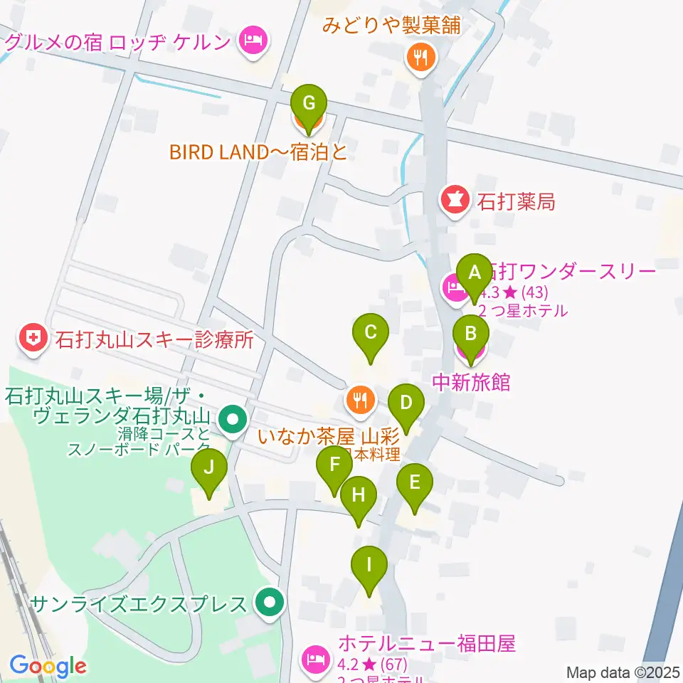 石打ワンダースリー周辺のホテル一覧地図