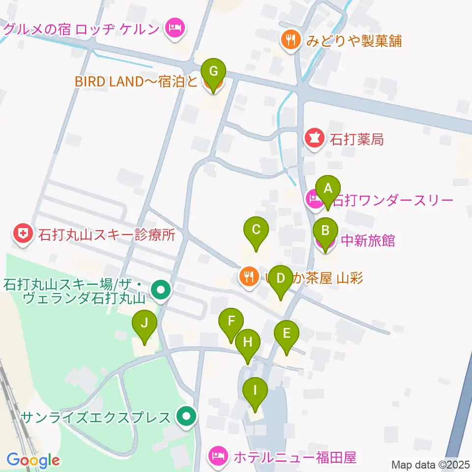 石打ワンダースリー周辺のホテル一覧地図