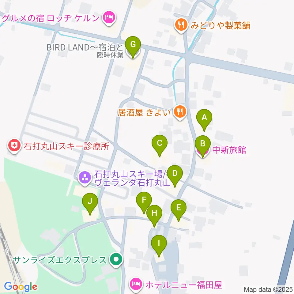 石打ワンダースリー周辺のホテル一覧地図
