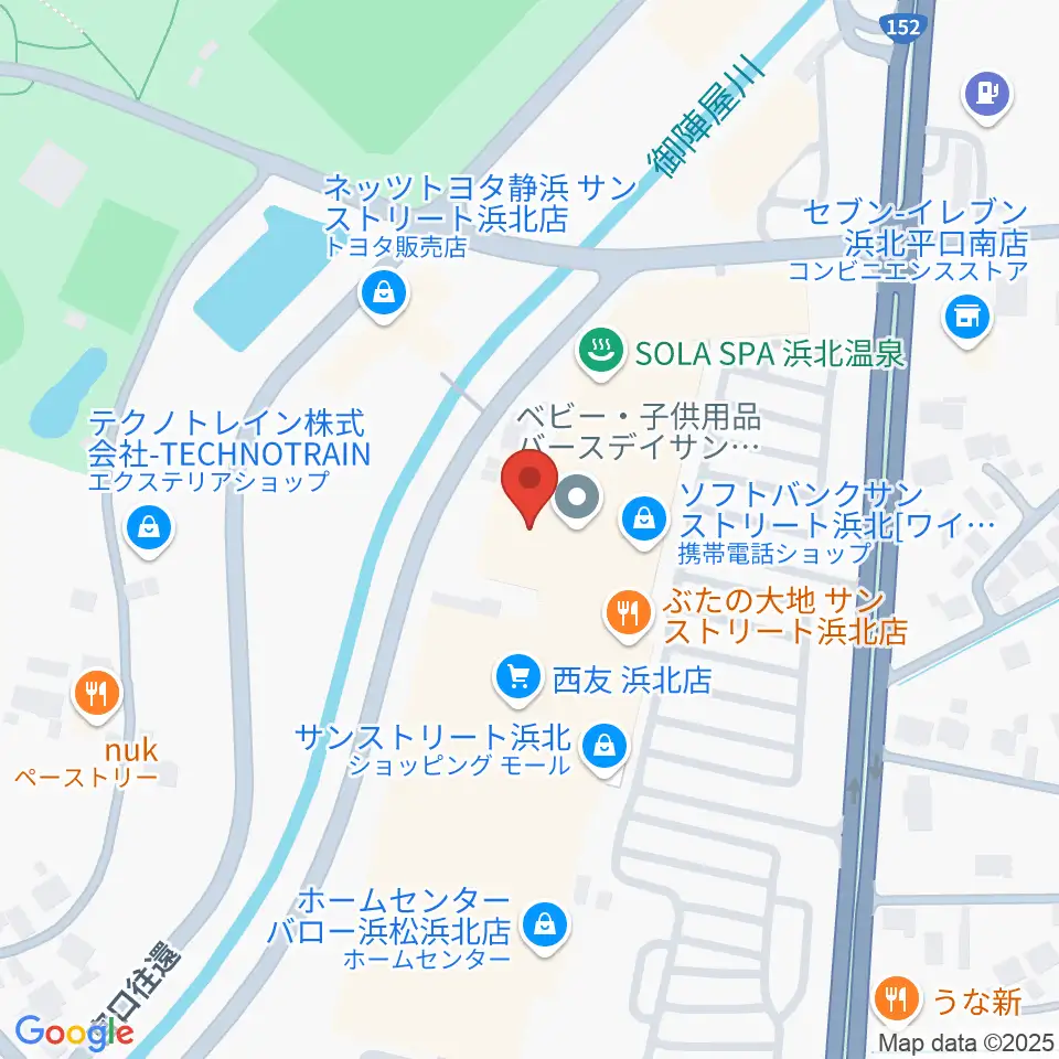 アオイ楽器店 サンストリート浜北センター周辺のホテル一覧地図