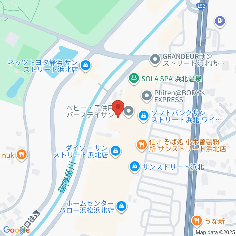 アオイ楽器店 サンストリート浜北センター周辺のホテル一覧地図