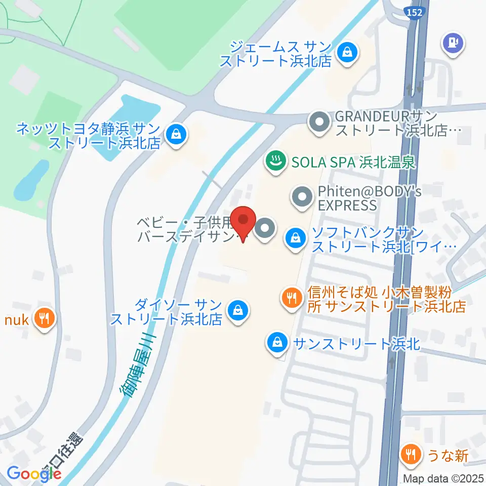 アオイ楽器店 サンストリート浜北センター周辺のホテル一覧地図