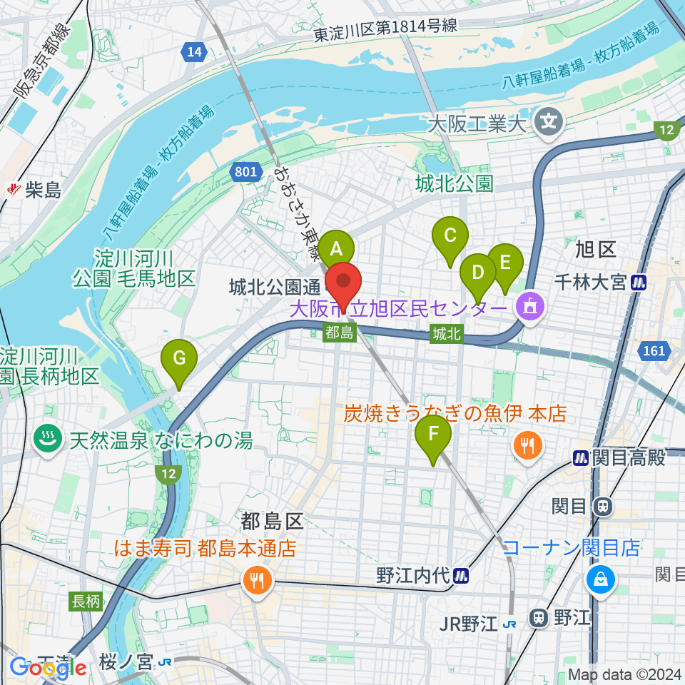 都島L-WISE周辺のホテル一覧地図