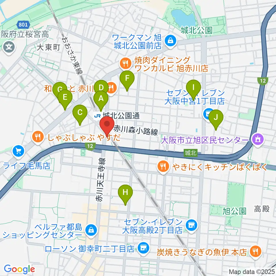 都島L-WISE周辺のホテル一覧地図