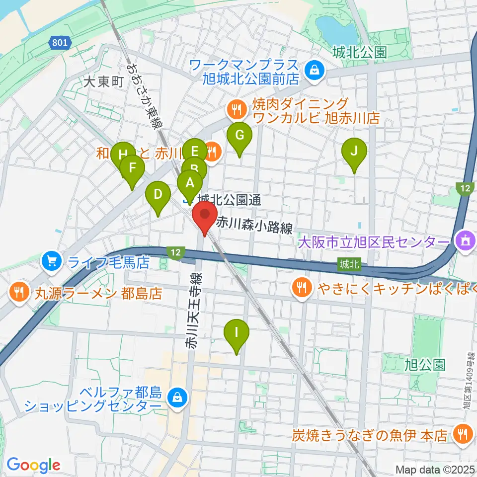 都島L-WISE周辺のホテル一覧地図