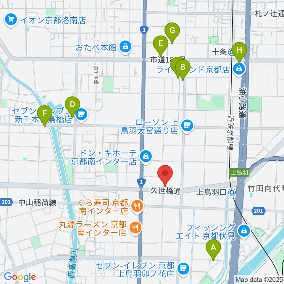 カワイ京都ショップ周辺のホテル一覧地図