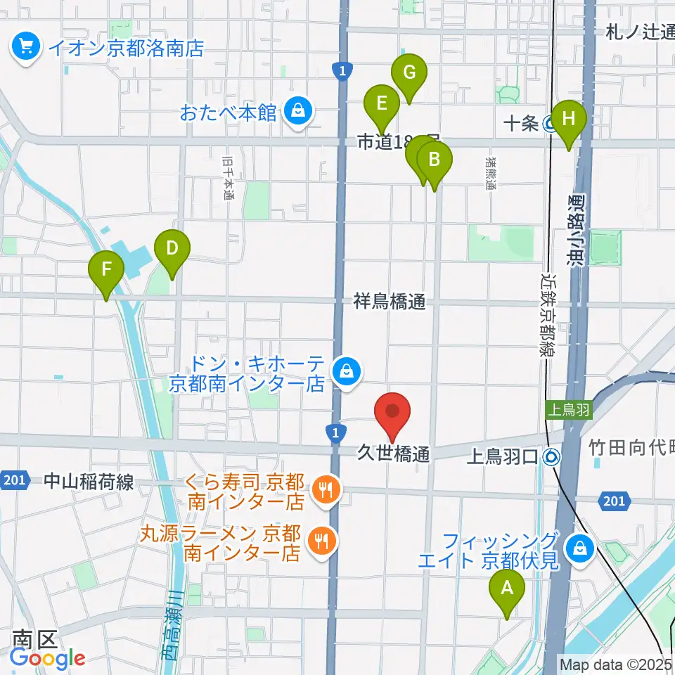 カワイ京都ショップ周辺のホテル一覧地図