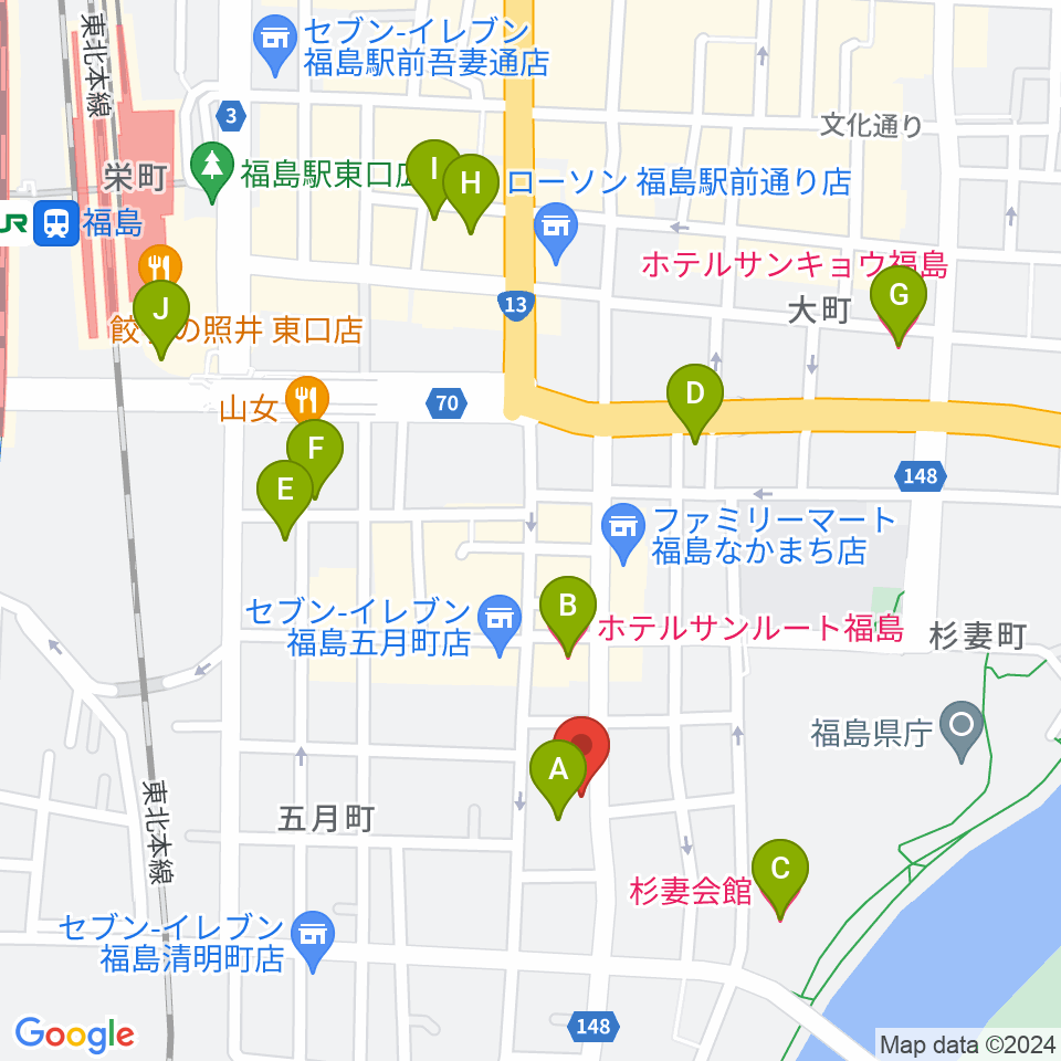 スタジオアイヴィー周辺のホテル一覧地図