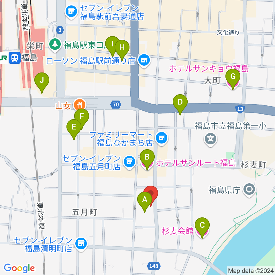 スタジオアイヴィー周辺のホテル一覧地図