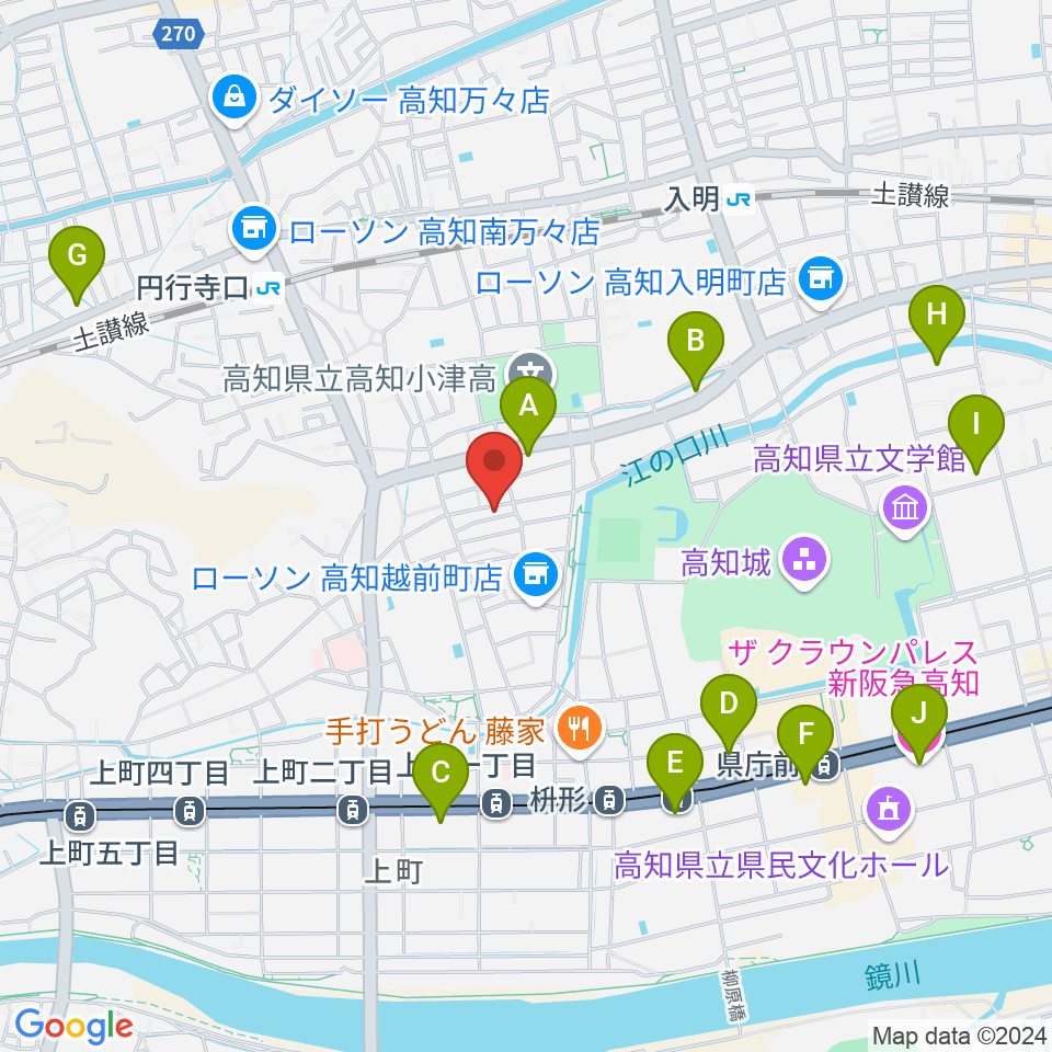 南四国音楽教室周辺のホテル一覧地図