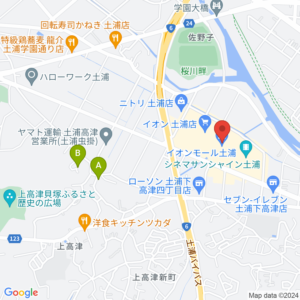 島村楽器 イオンモール土浦店周辺のホテル一覧地図
