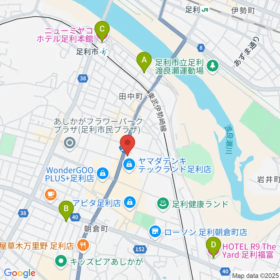 コグレ楽器周辺のホテル一覧地図