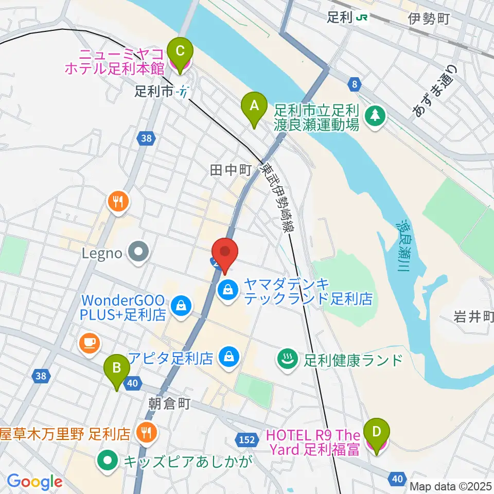 コグレ楽器周辺のホテル一覧地図