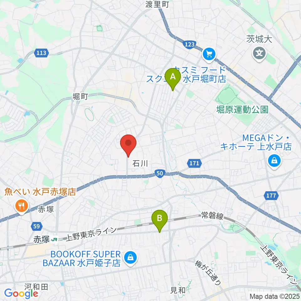 カワイ水戸ショップ周辺のホテル一覧地図