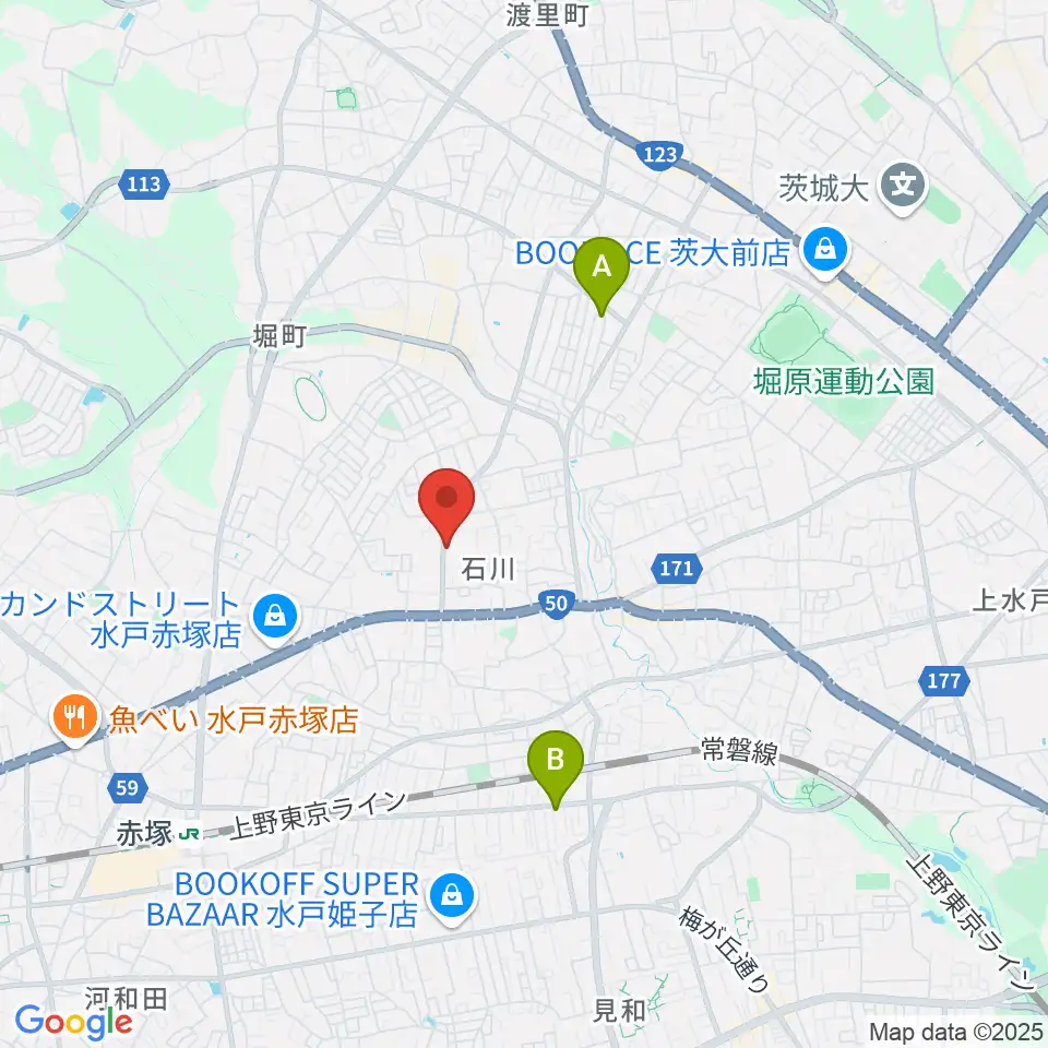 カワイ水戸ショップ周辺のホテル一覧地図