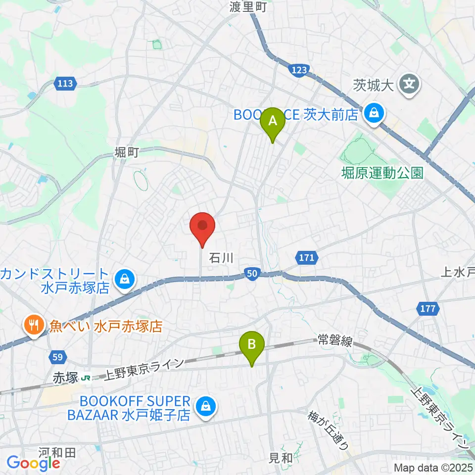 カワイ水戸ショップ周辺のホテル一覧地図