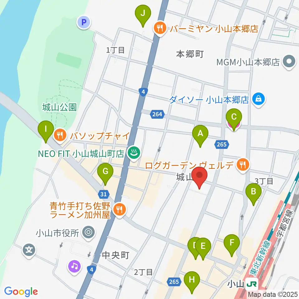 カワイ小山ショップ周辺のホテル一覧地図