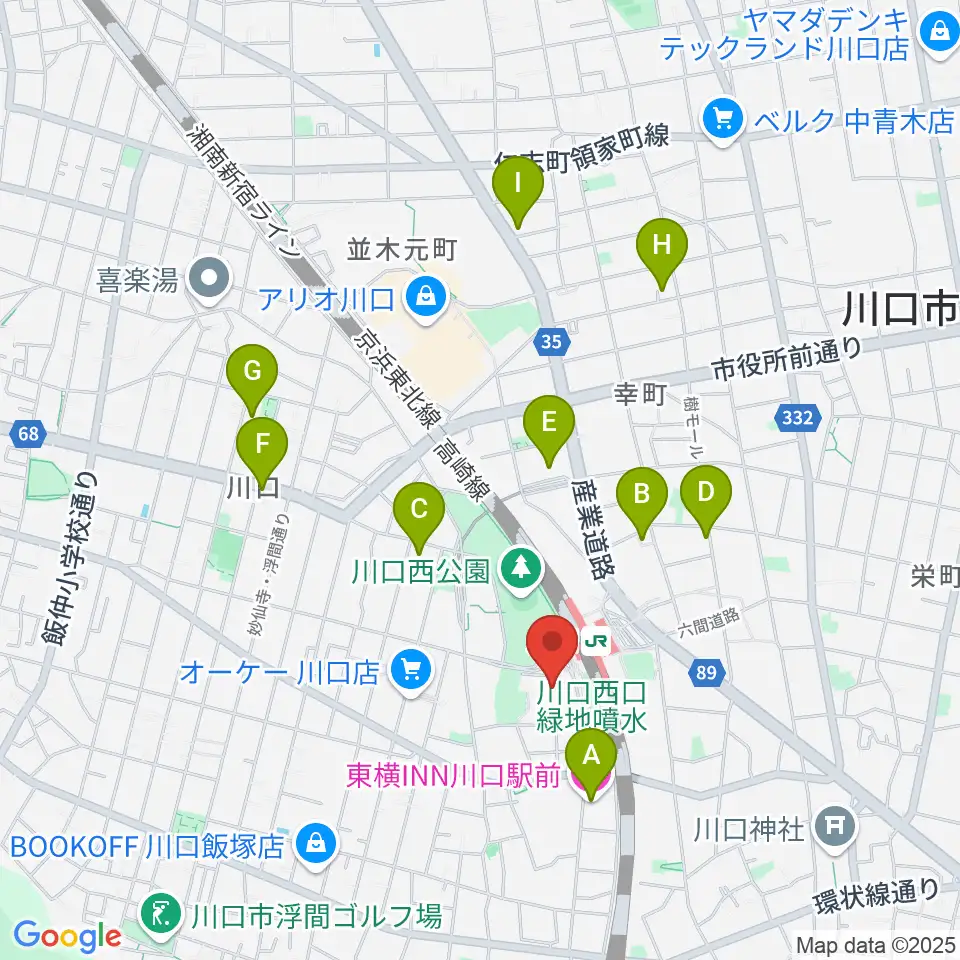 カワイ川口ショップリリア周辺のホテル一覧地図