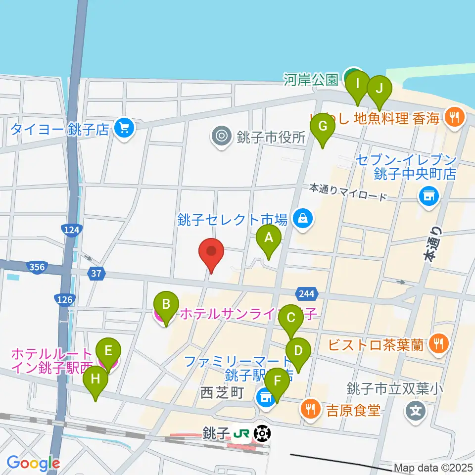 カワイ銚子ショップ周辺のホテル一覧地図
