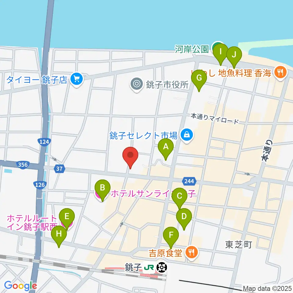 カワイ銚子ショップ周辺のホテル一覧地図