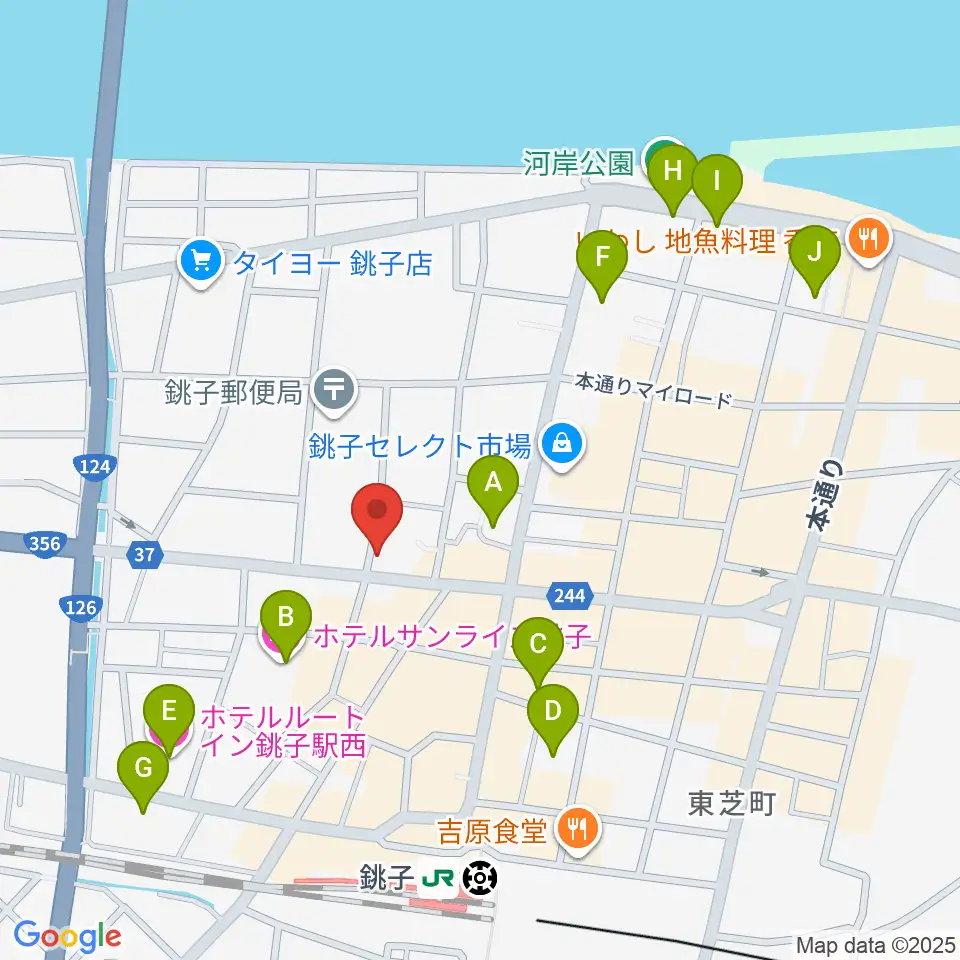 カワイ銚子ショップ周辺のホテル一覧地図