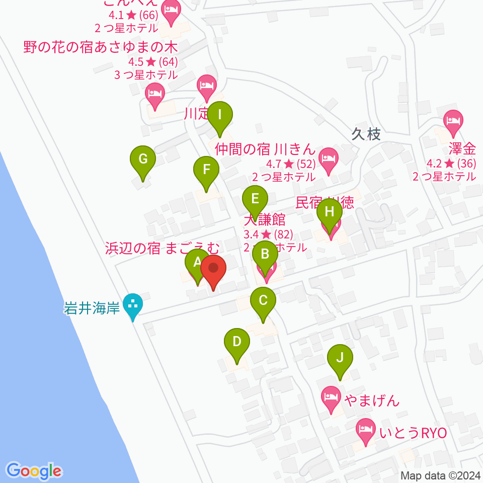 大謙館周辺のホテル一覧地図