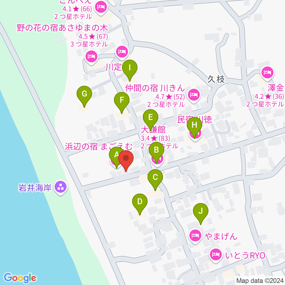 大謙館周辺のホテル一覧地図