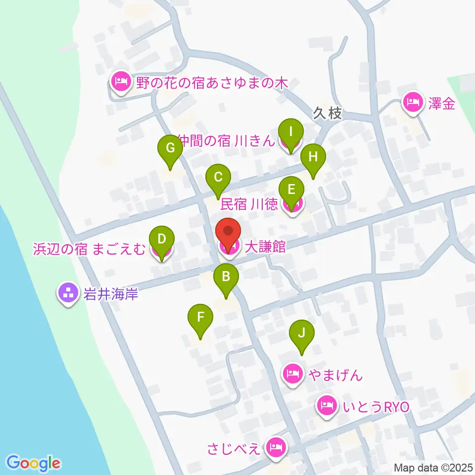 大謙館周辺のホテル一覧地図