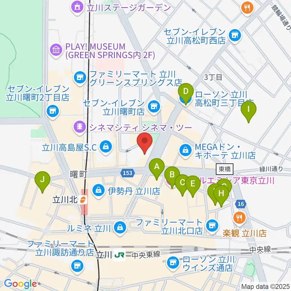 カワイ立川センター周辺のホテル一覧地図