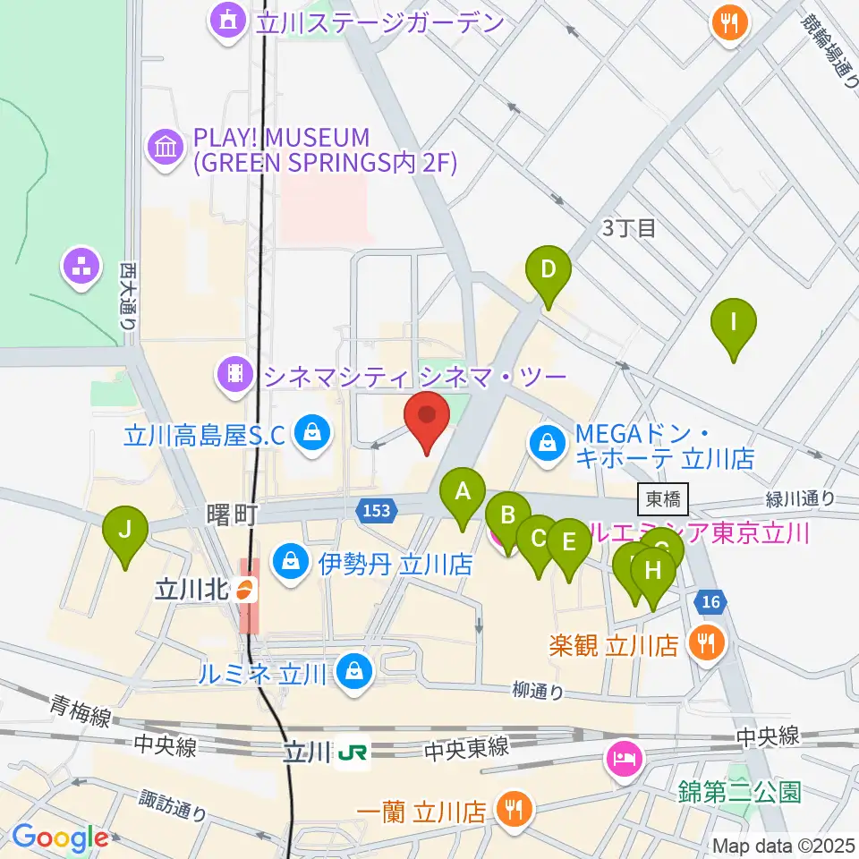 カワイ立川センター周辺のホテル一覧地図