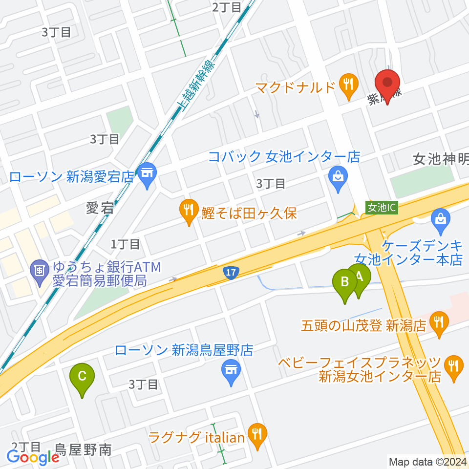 カワイ新潟ショップ周辺のホテル一覧地図