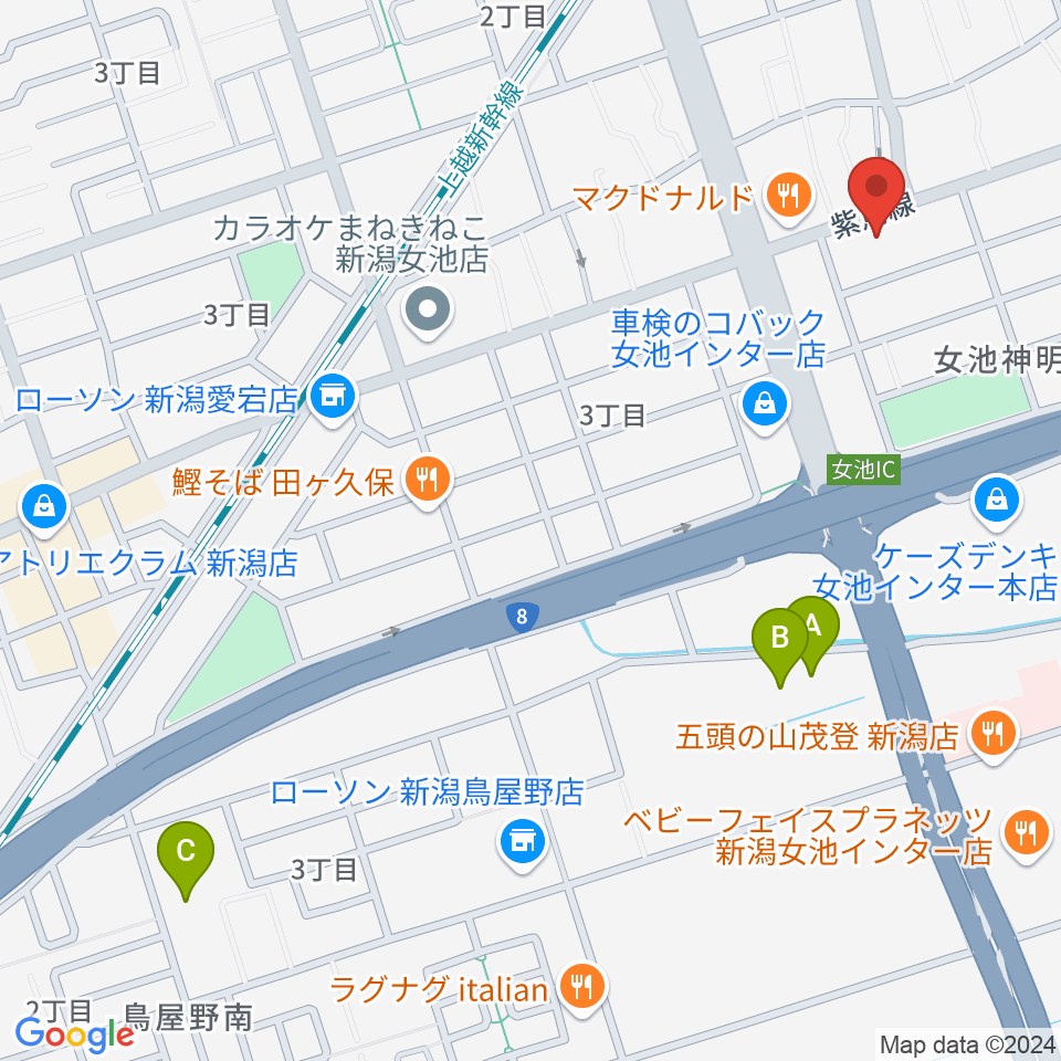 カワイ新潟ショップ周辺のホテル一覧地図