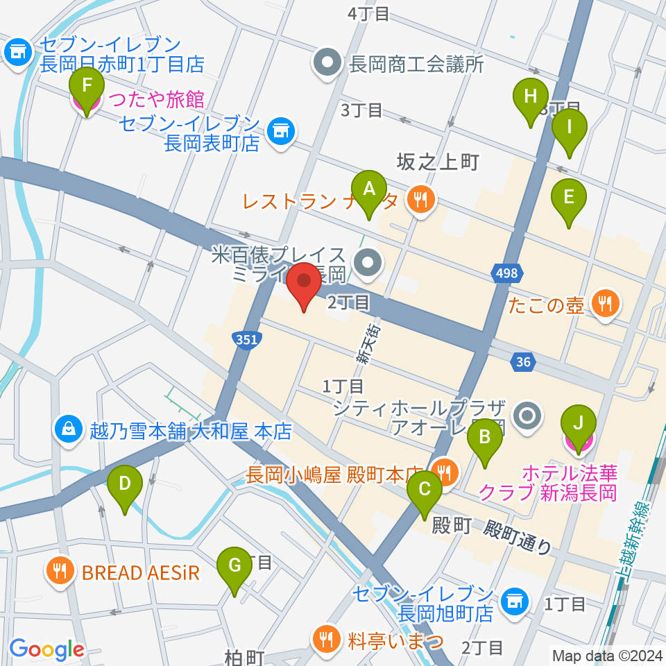 カワイ長岡ショップ周辺のホテル一覧地図