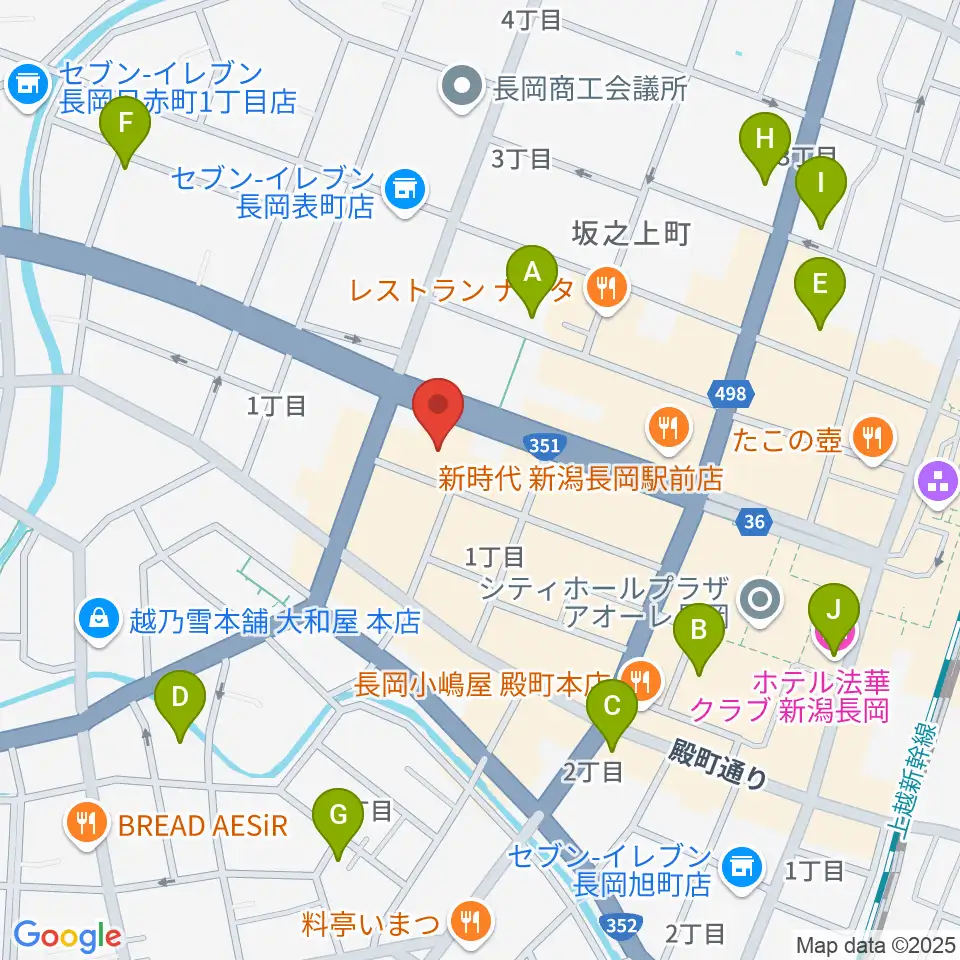 カワイ長岡ショップ周辺のホテル一覧地図