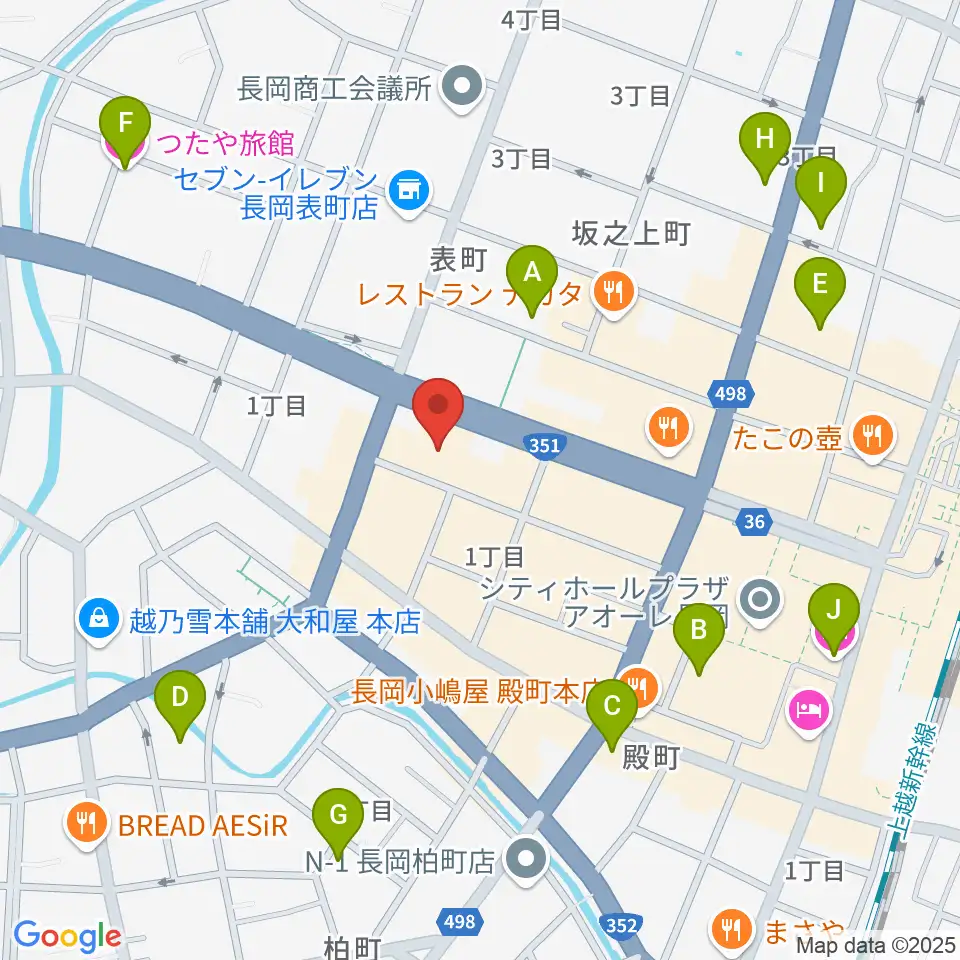 カワイ長岡ショップ周辺のホテル一覧地図
