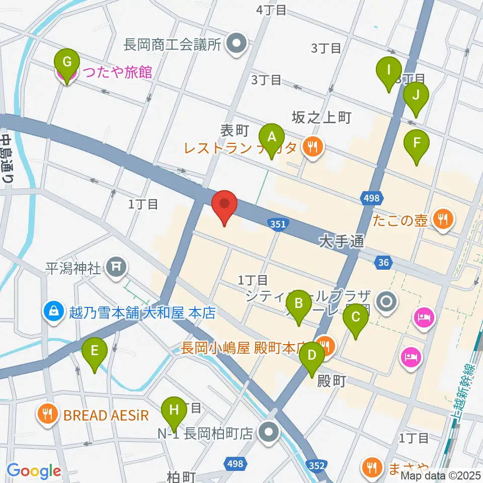 カワイ長岡ショップ周辺のホテル一覧地図