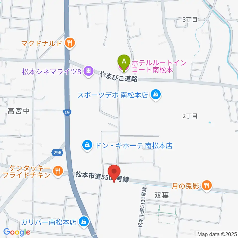 カワイ松本ショップ周辺のホテル一覧地図