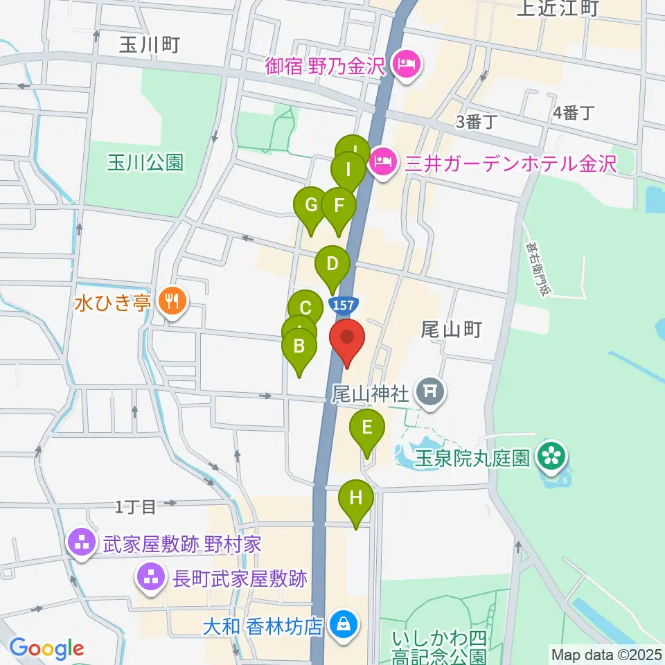 カワイ金沢ショップ周辺のホテル一覧地図