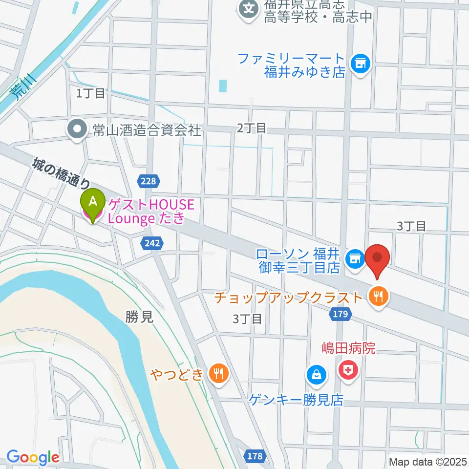 カワイ福井ショップ周辺のホテル一覧地図