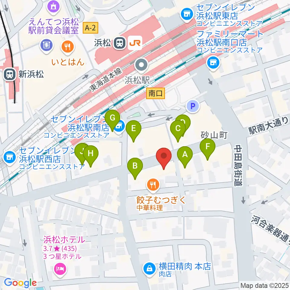 カワイ浜松周辺のホテル一覧地図