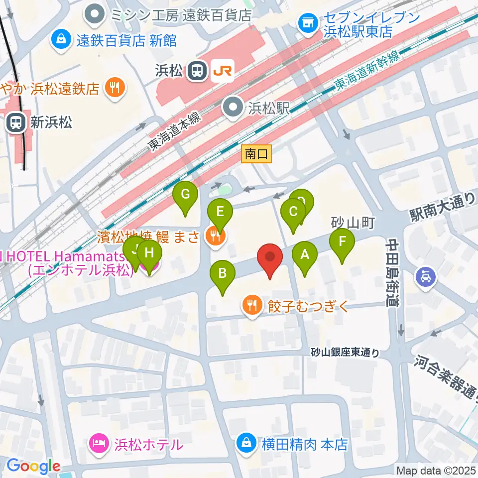 カワイ浜松周辺のホテル一覧地図