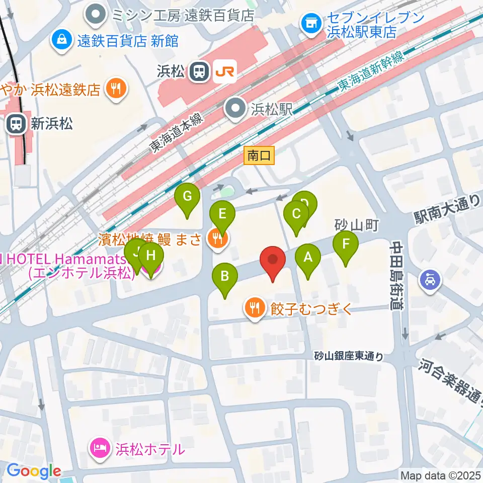 カワイ浜松周辺のホテル一覧地図